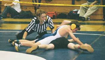 Stefenie Shaw Refereeing a Match